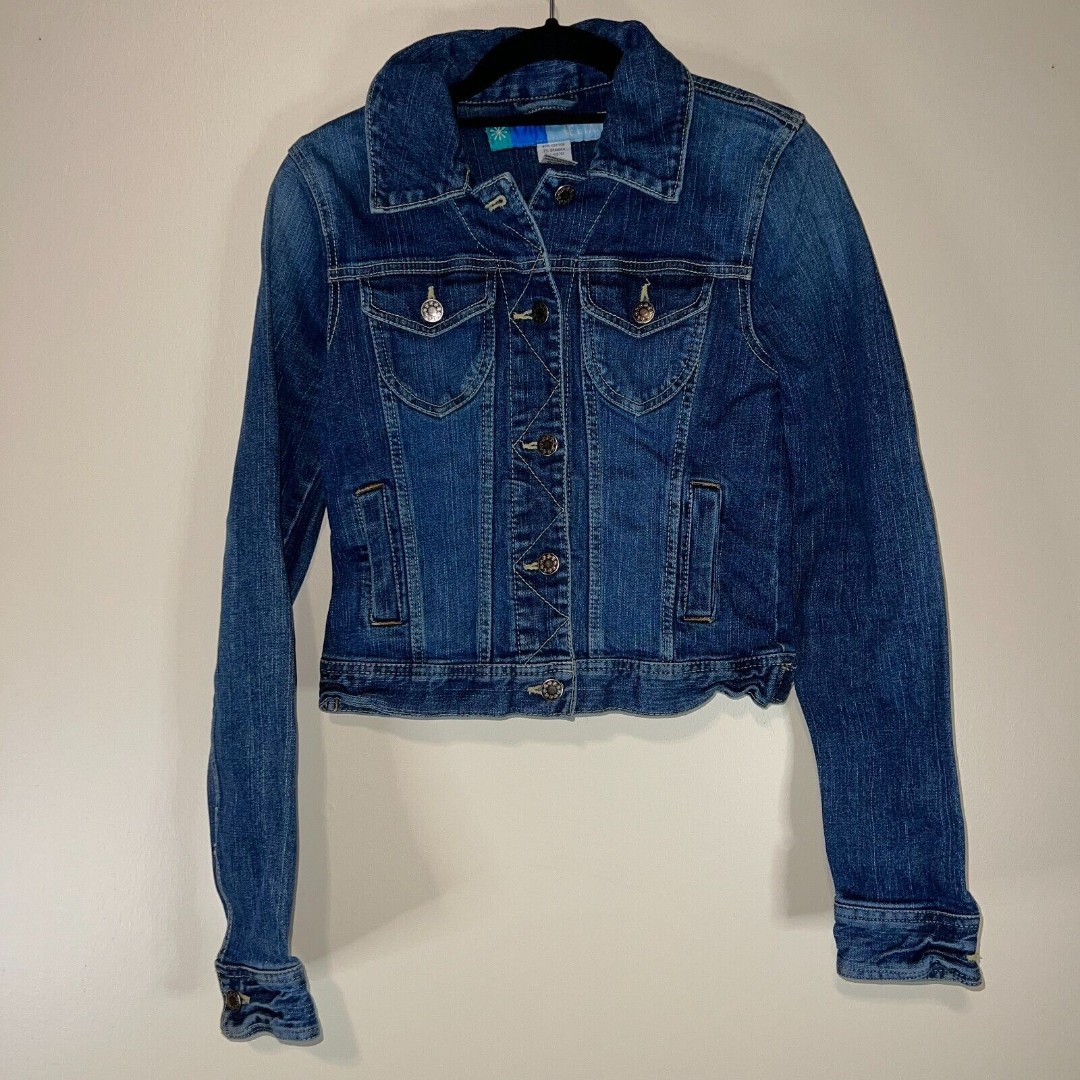VINTAGE Delia's blue denim jean jacket button up womens size medium cotton