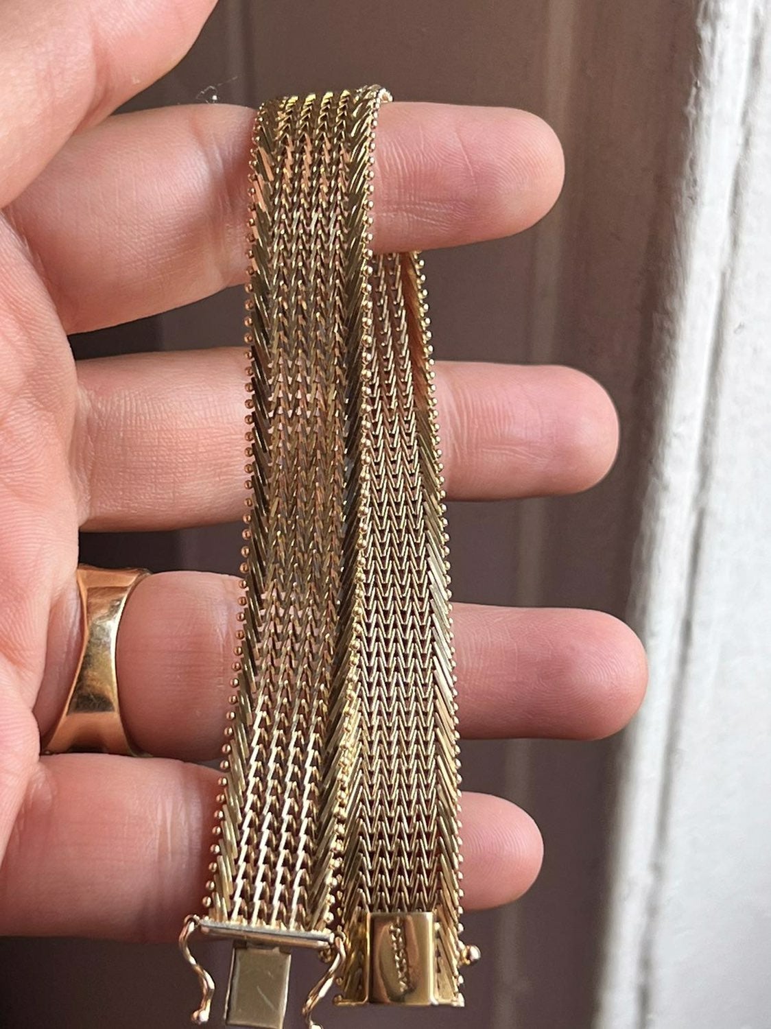 Heavy 14k Imperial Gold USA Bracelet