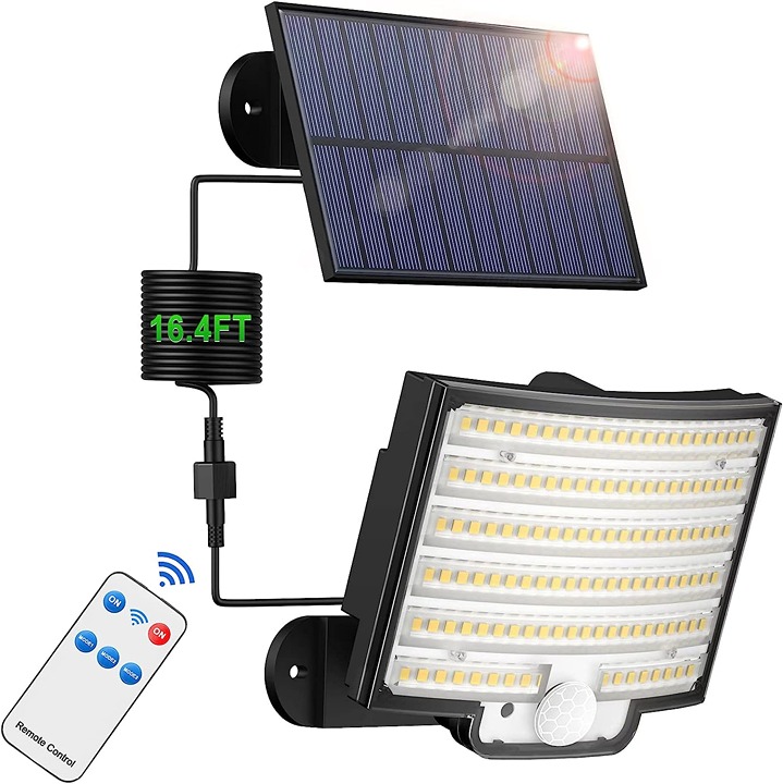 Solar Outdoor Lights 126-LED / 3-Modes Split Motion Sensor Outdoor Light