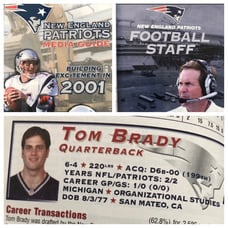 New England Patriots NFL 2001 Media Guide TOM BRADY Rookie Season Collectible
