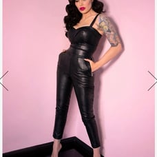 Vixen by Micheline Pitt Bad Girl Cigarette Pants in Vegan Leather XL