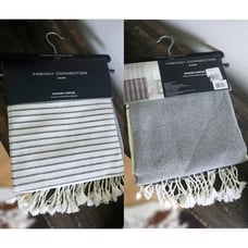 Homegoods 70 x72 Charcoal/White Woven Tassel Shower Curtain