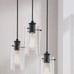 Hampton Bay Regan 3-Light Espresso Pendant Hanging Light w/ Clear Glass Shades