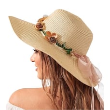 Beach Hats for Women, Wide Brim Sun Straw Hat for Sun Hat UPF 50+ UV Protection