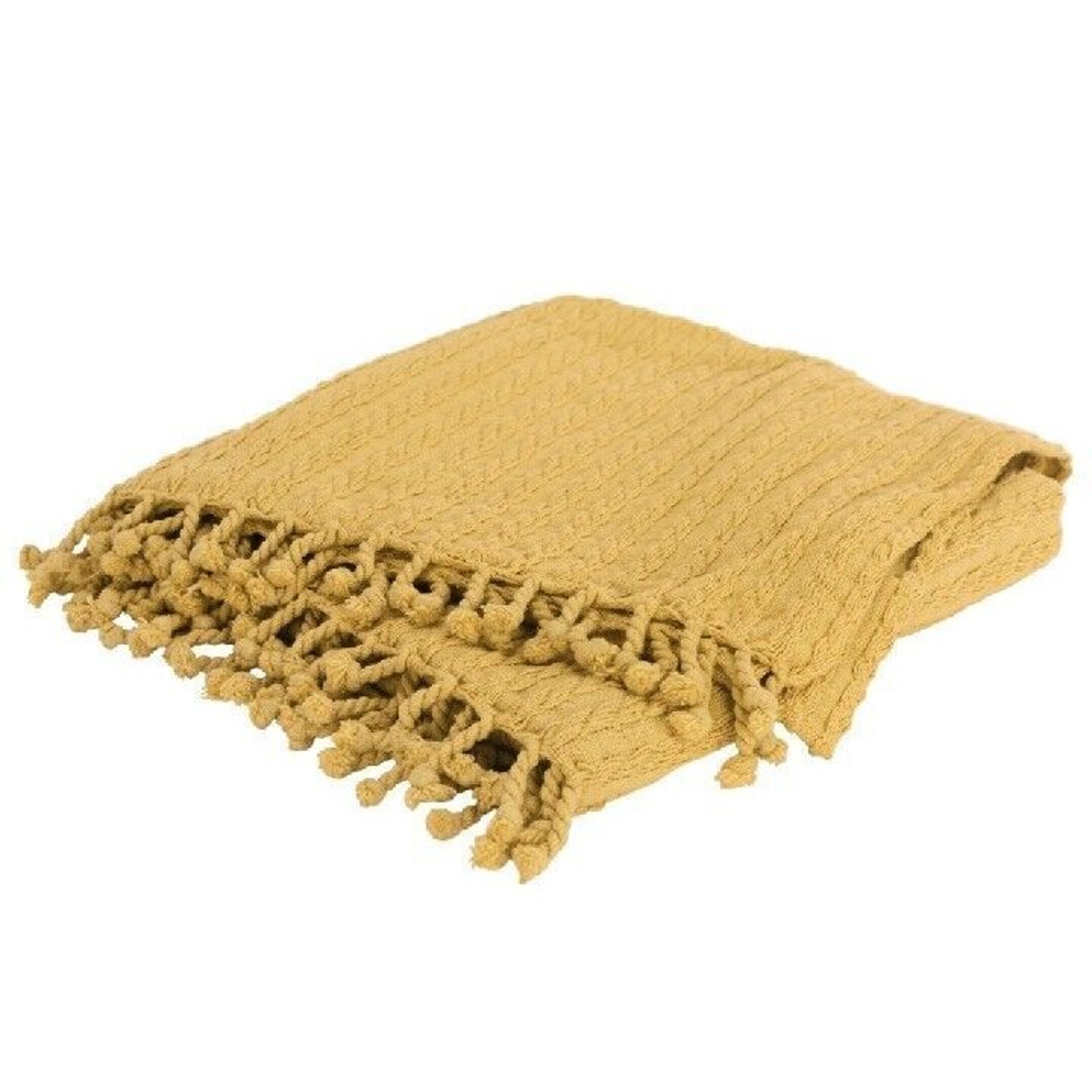 Rizzy Home Yellow Soft Throw Blanket Cotton - Aprx 50 x 60 Textured Striped