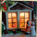 Christmas streets village christmas holidays snowman children family