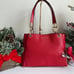 NWT Trisha Large Pebbled Leather Triple Gusset Shoulder Bag Bright Red