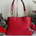 NWT Trisha Large Pebbled Leather Triple Gusset Shoulder Bag Bright Red