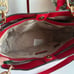 NWT Trisha Large Pebbled Leather Triple Gusset Shoulder Bag Bright Red