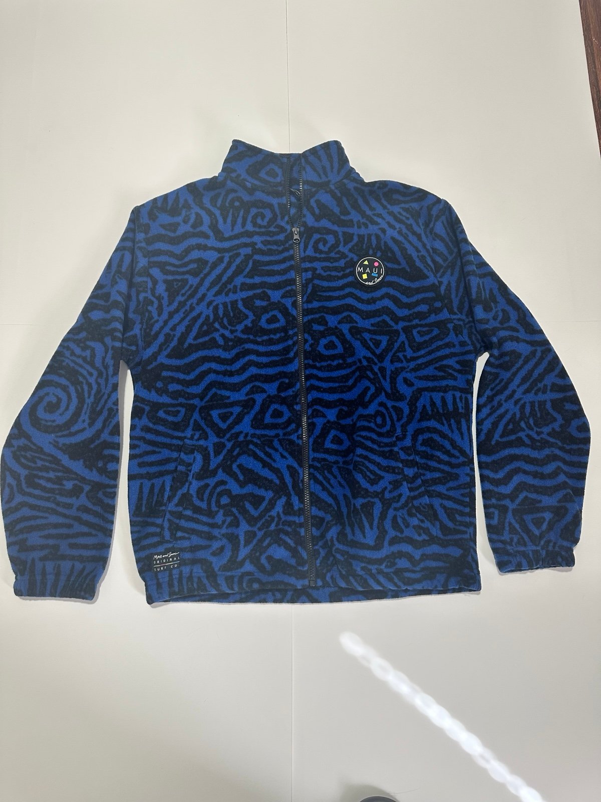 Maui and Sons Fleece Zip Up Jacket Small Geometric