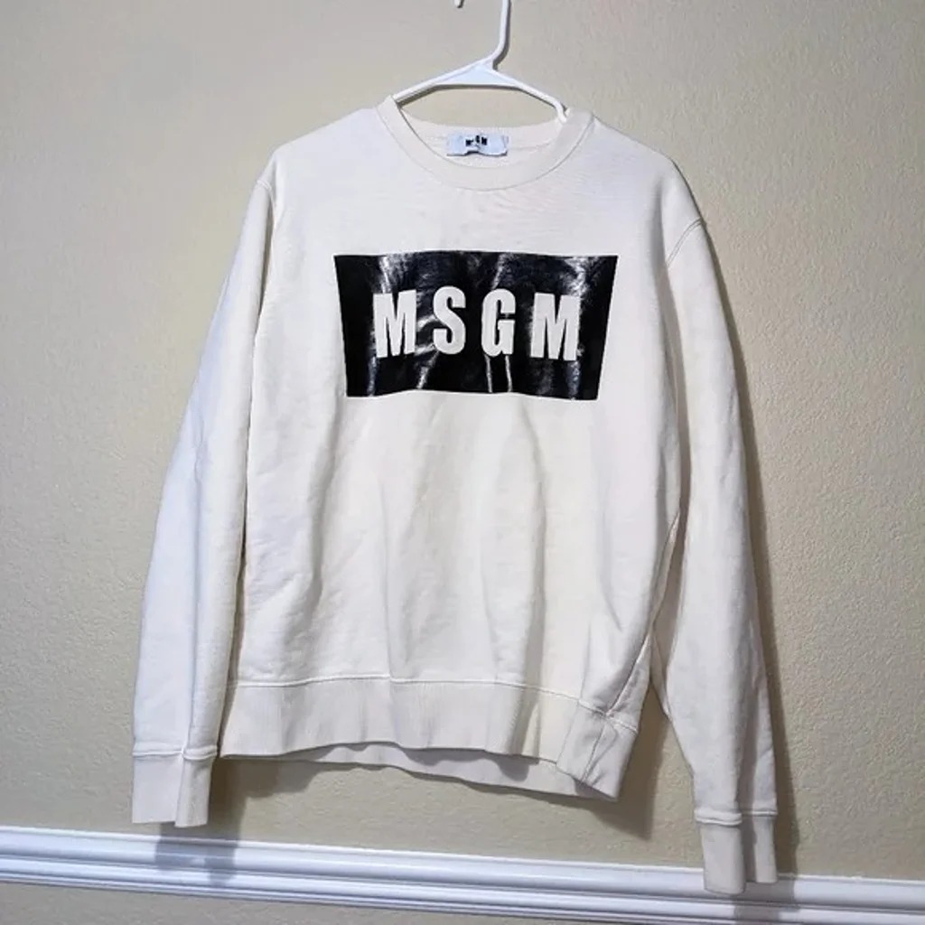 MSGM Black White Oversized Sweatshirt