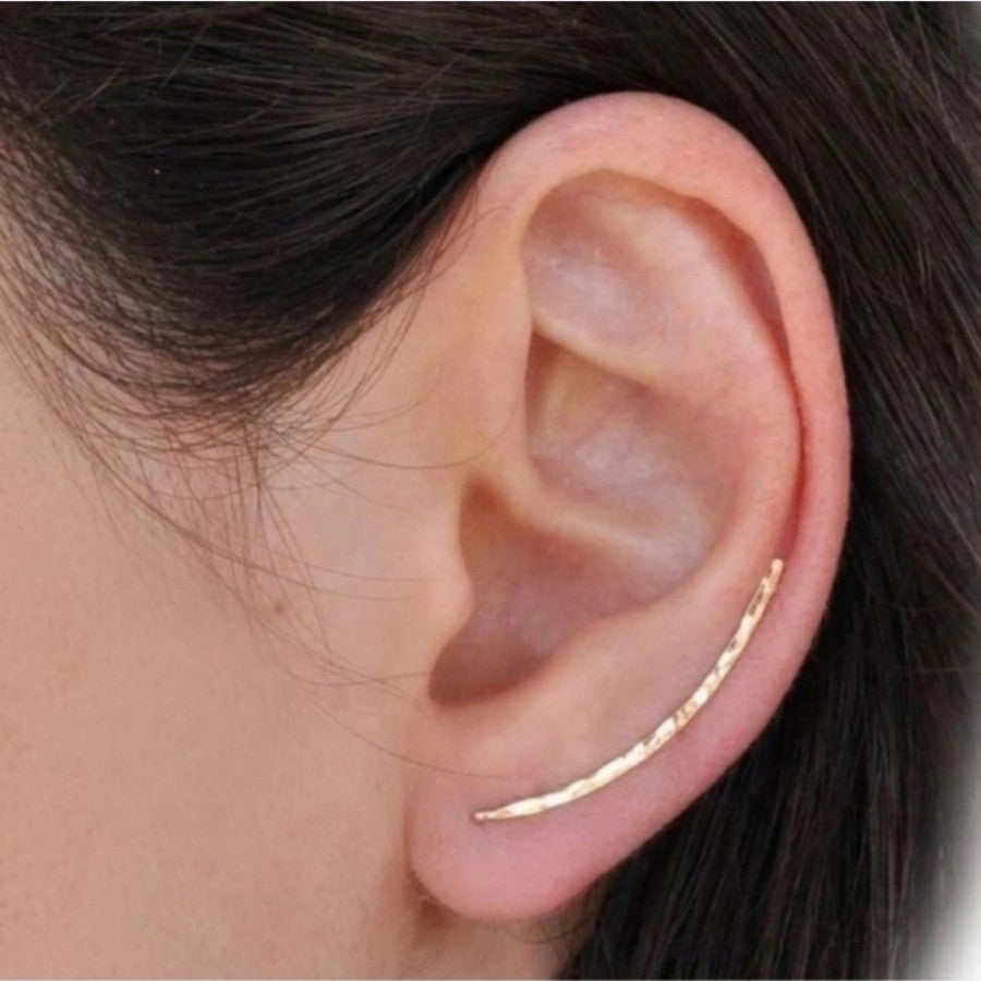 Free People Devotion Gold Hammered Ear Climber Ear Crawlers Set