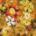 NOS vintage floral tablecloth retro fringed large flower power daisies yellow