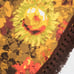 NOS vintage floral tablecloth retro fringed large flower power daisies yellow