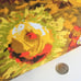 NOS vintage floral tablecloth retro fringed large flower power daisies yellow