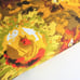 NOS vintage floral tablecloth retro fringed large flower power daisies yellow