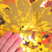 NOS vintage floral tablecloth retro fringed large flower power daisies yellow