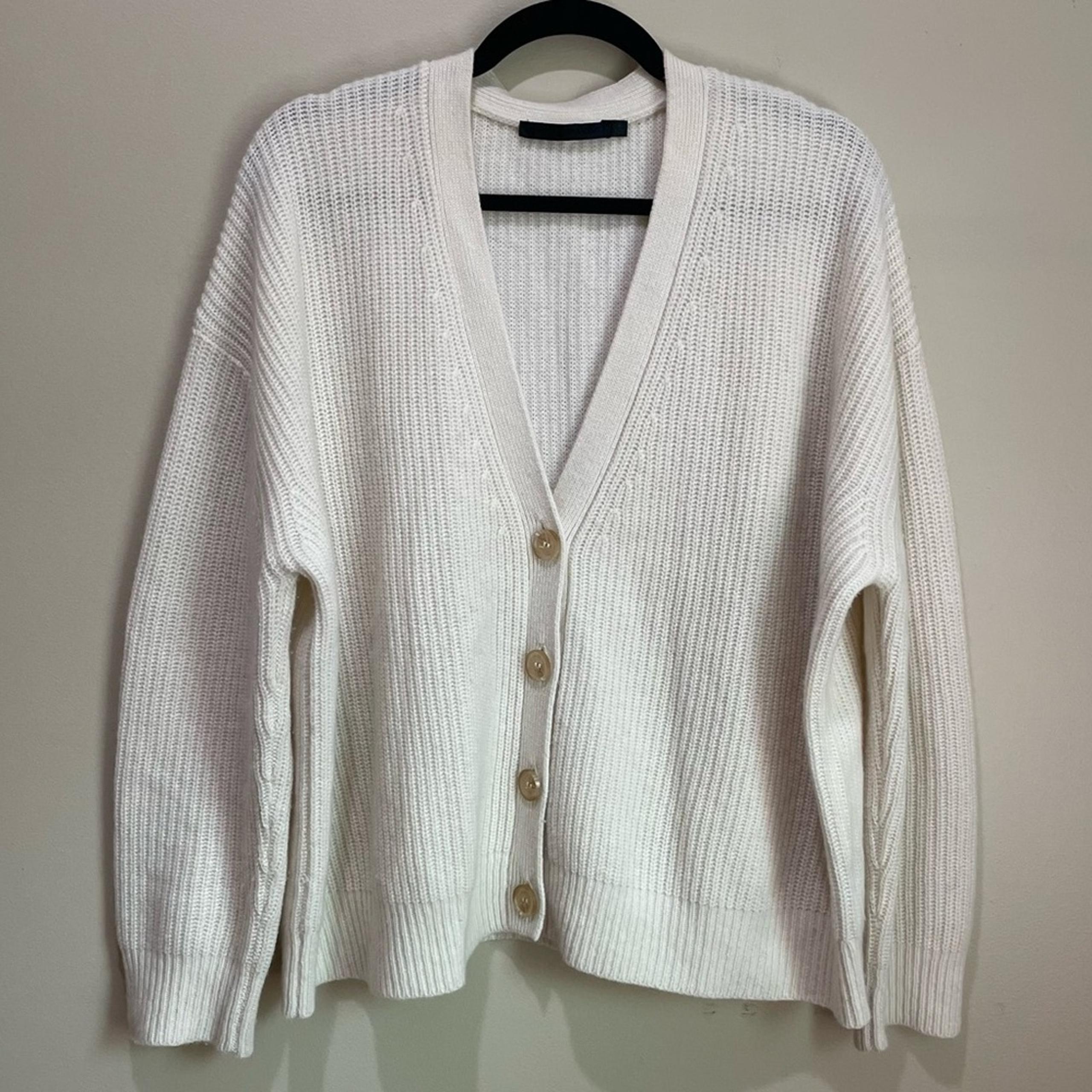Jenni Kayne Women's Cashmere Cocoon Cardigan Sweater in Ivory Size M