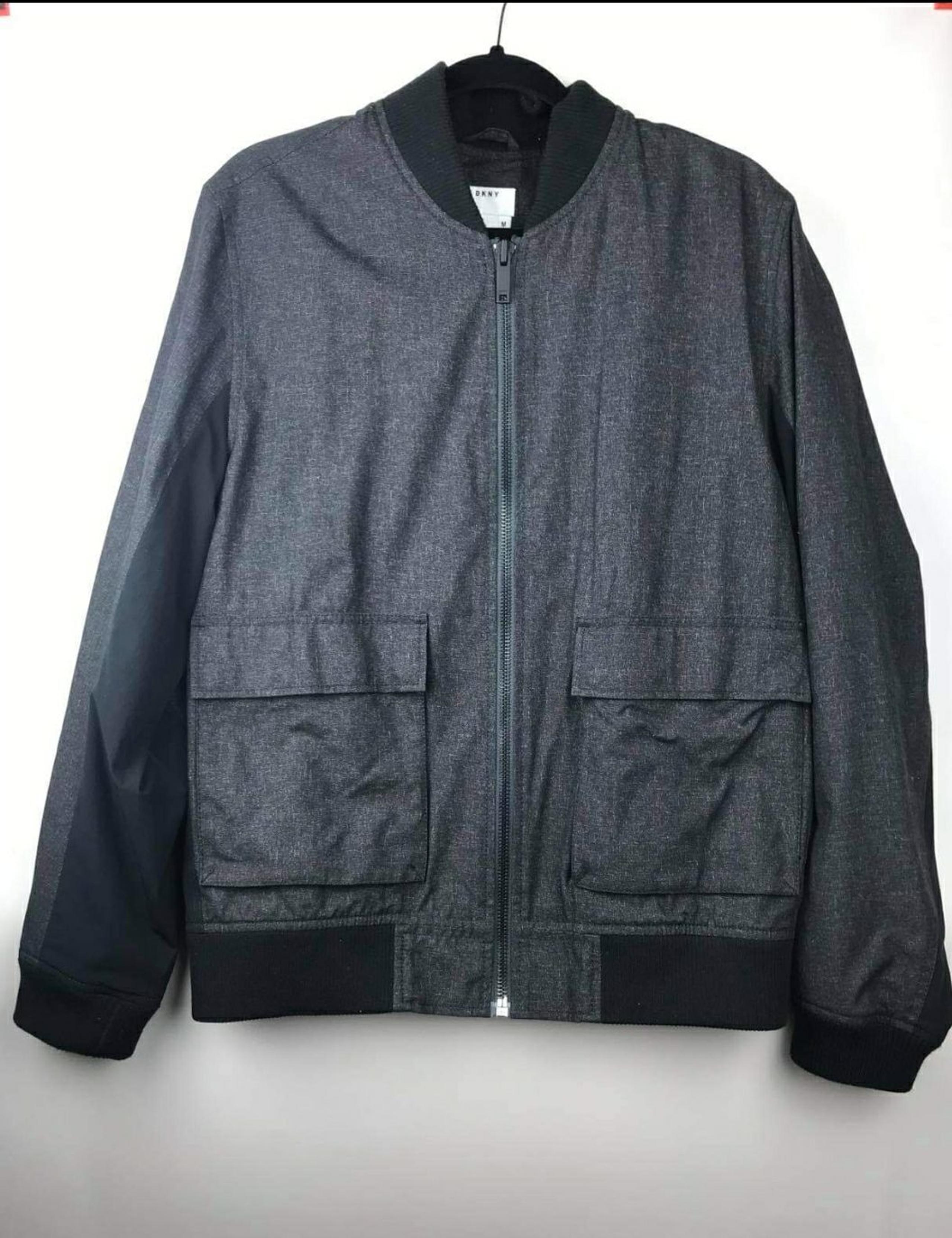 DKNY Mens Dark Grey Zipper Up Jacket SZ