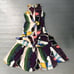 Tata Naka 100% Silk Ruffle Multi Color Midi Dress Size 4 Runway Made in the UK