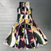 Tata Naka 100% Silk Ruffle Multi Color Midi Dress Size 4 Runway Made in the UK