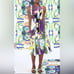 Tata Naka 100% Silk Ruffle Multi Color Midi Dress Size 4 Runway Made in the UK