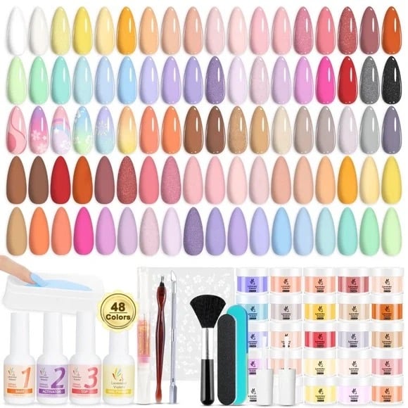 Lavender Violets 62 Pieces Dip Powder Nail Kit