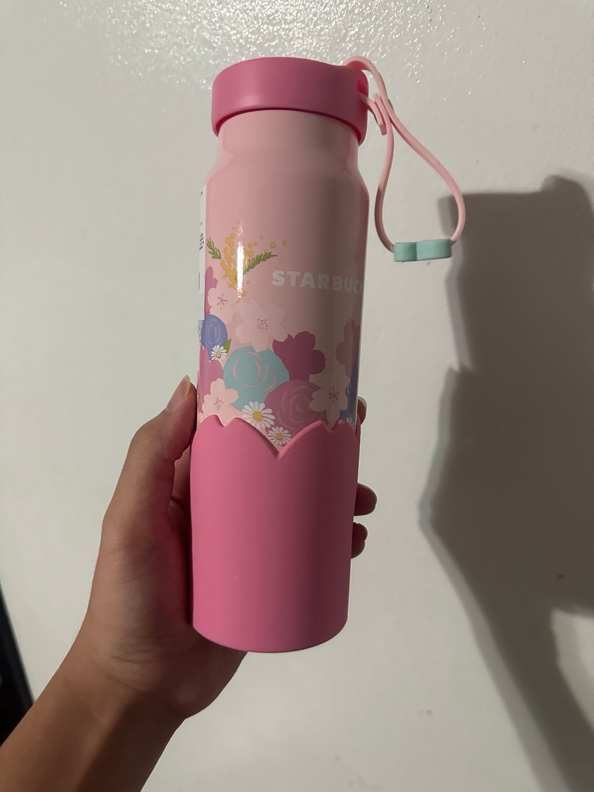 Pink Starbucks Japanese SS Flower Bottle 12oz