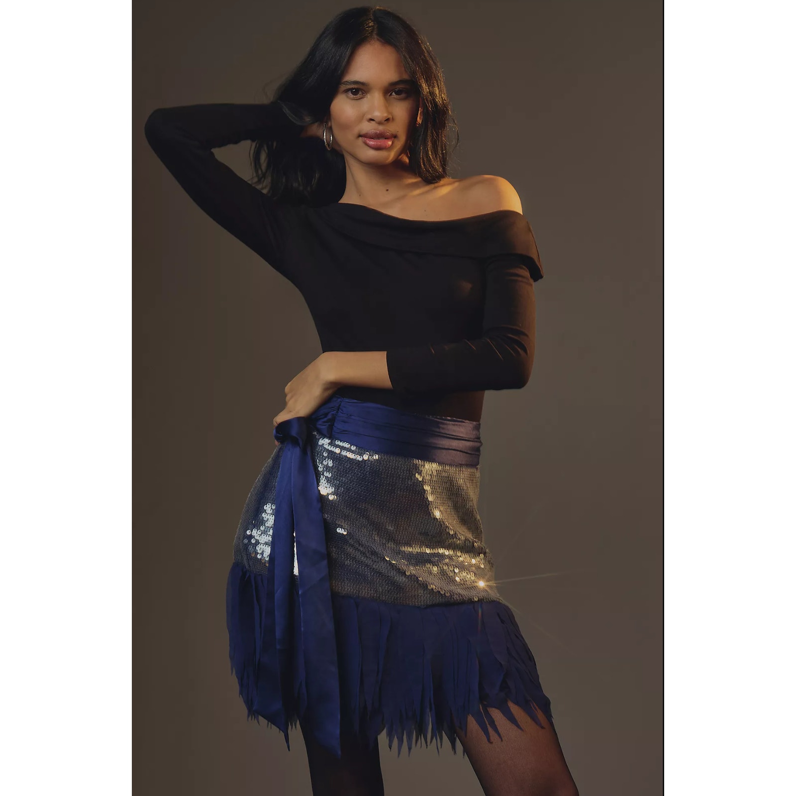 Anthropologie Maeve Sequin Drop-Waist Mini Skirt - New Size 10