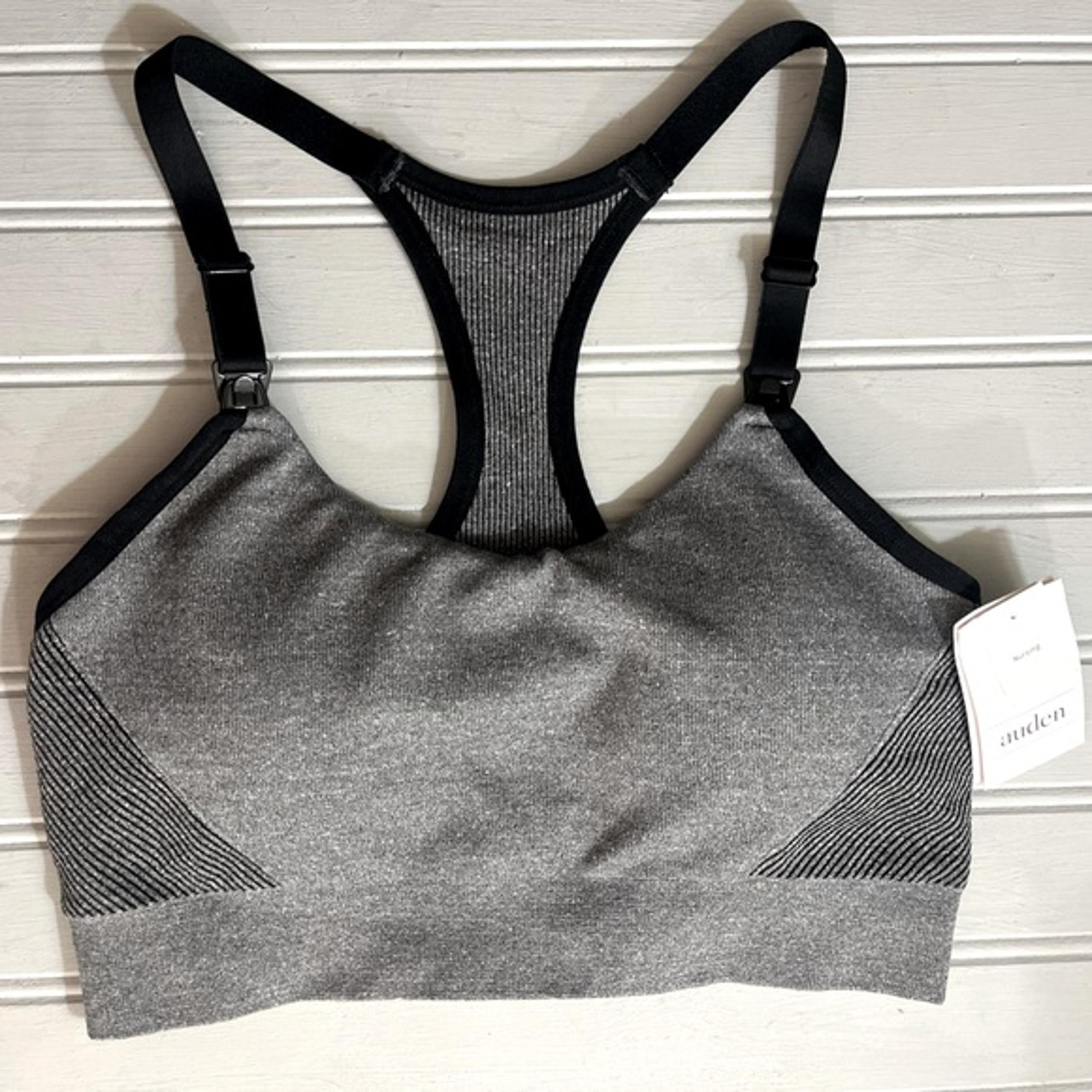 Racerback Sports Nursing Bra Womens Small Heather Gray Seamless Knit NWT - Auden