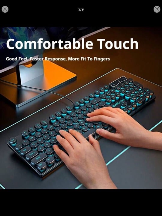 EWEADN GX330 Punk-Style Backlit Wired Keyboard – Mechanical Feel