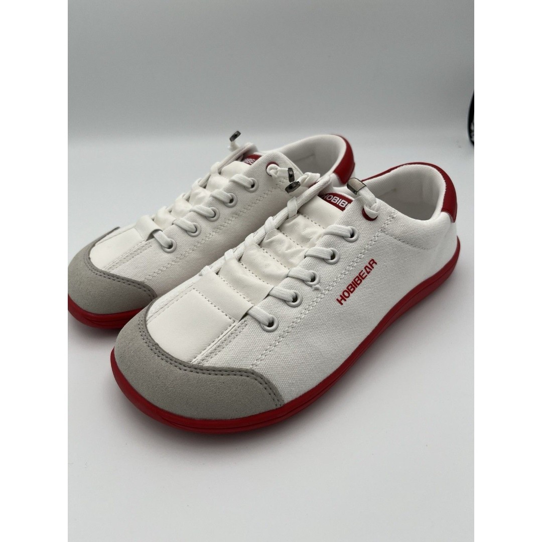 Hobibear Sorrel Barefoot Shoes White Red EU37 women US6 vegan casual square toe