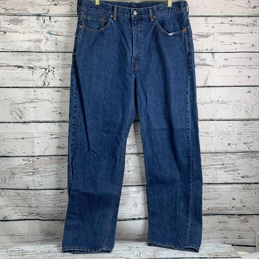 Levi's 550 Classic Relaxed Fit Denim Jeans Medium Wash 100% Cotton Size W38 L32]