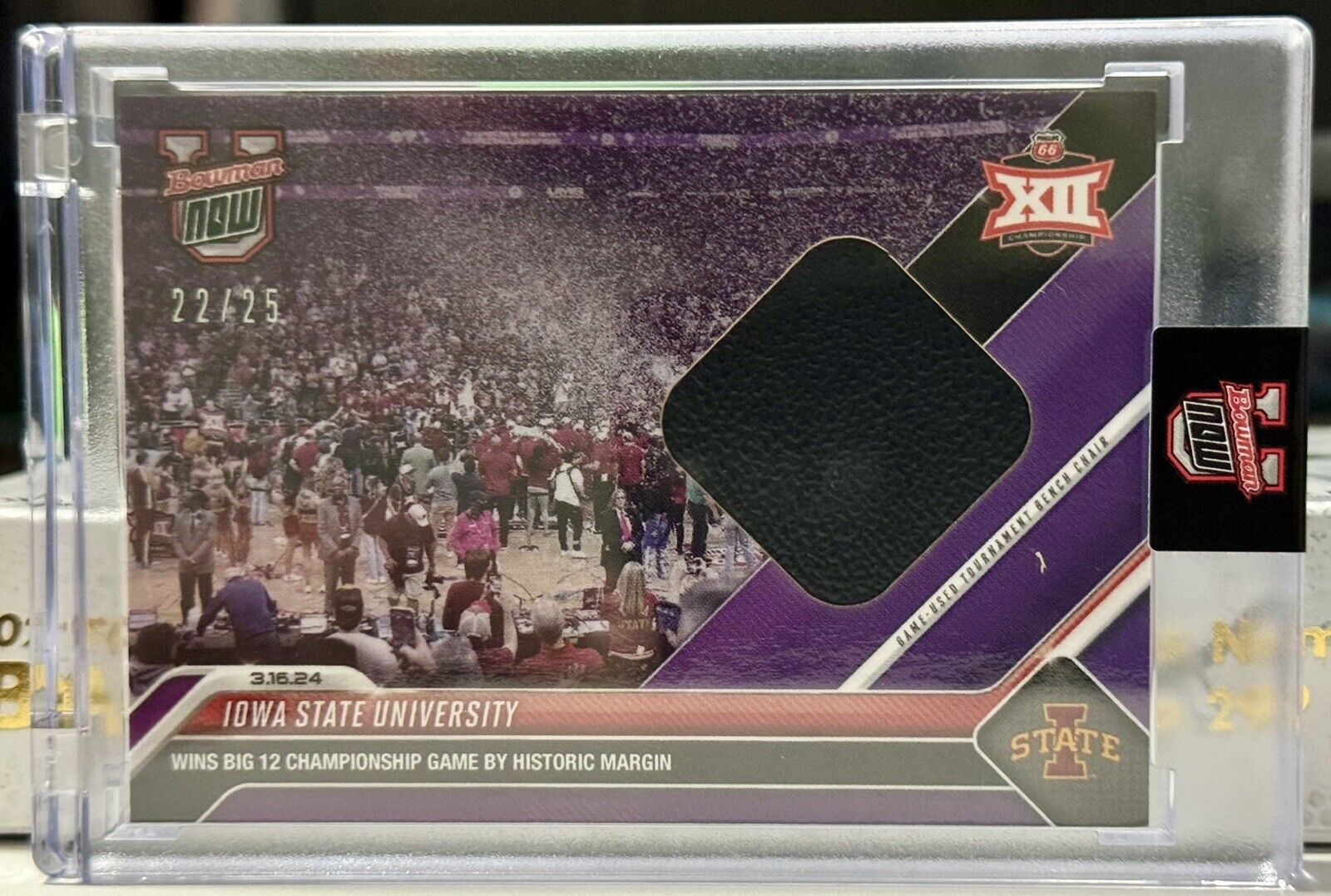 2024 Bowman U Now Iowa State Court-Side Seat Relic 22/25 (Purple) Big 12 Champ