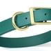 TEAL BLUE Viper Biothane Waterproof Collar - Brass Hardware W 1.5 . L 16-20