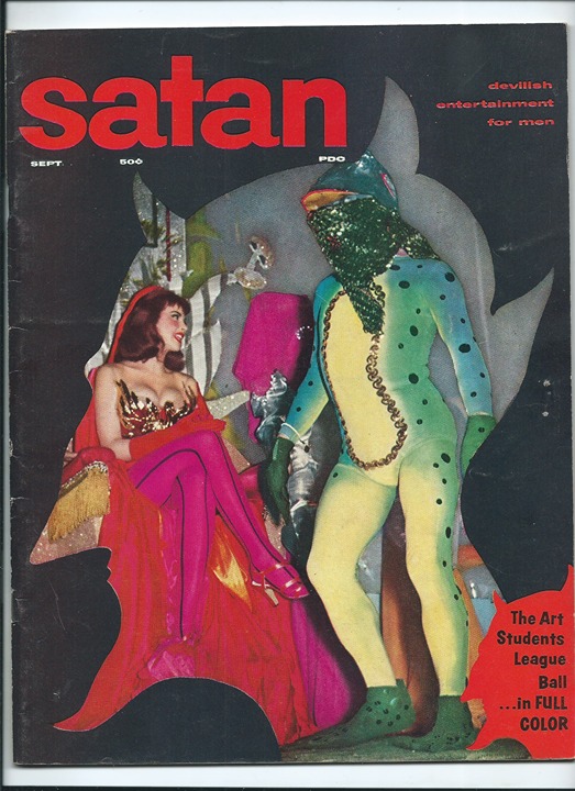 SATAN Magazine Vol. 1 #6 Sep 1957 KIM ATHAS Centerfold Pinup Cheesecake Girlie