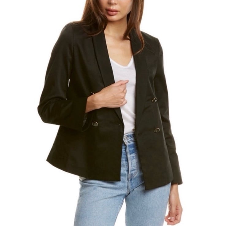 AYR The Coast Jacket Double Breasted Blazer Black Size 6