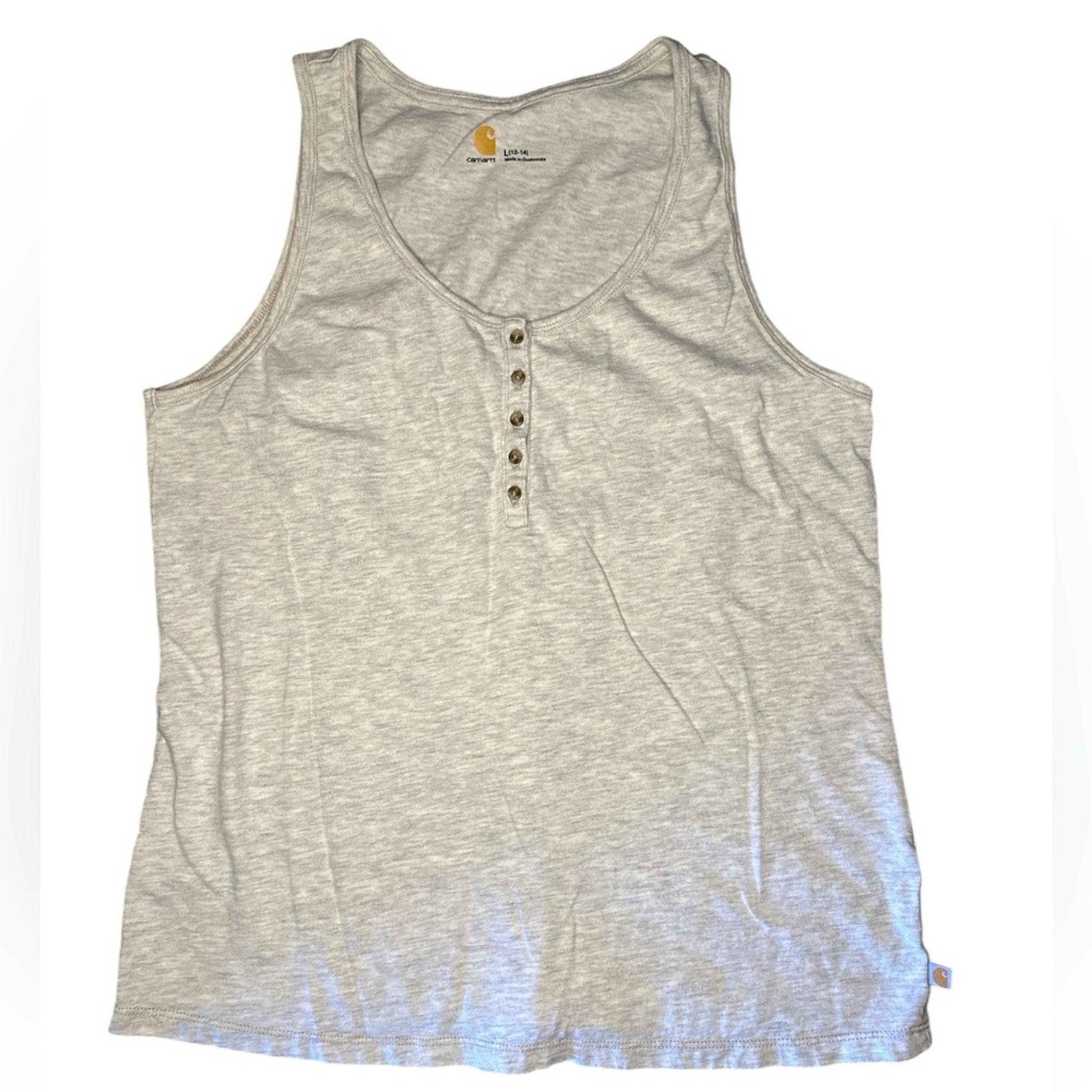 New Women's Carhartt Heather Gray Sleeveless Tank Top size Large 12-14