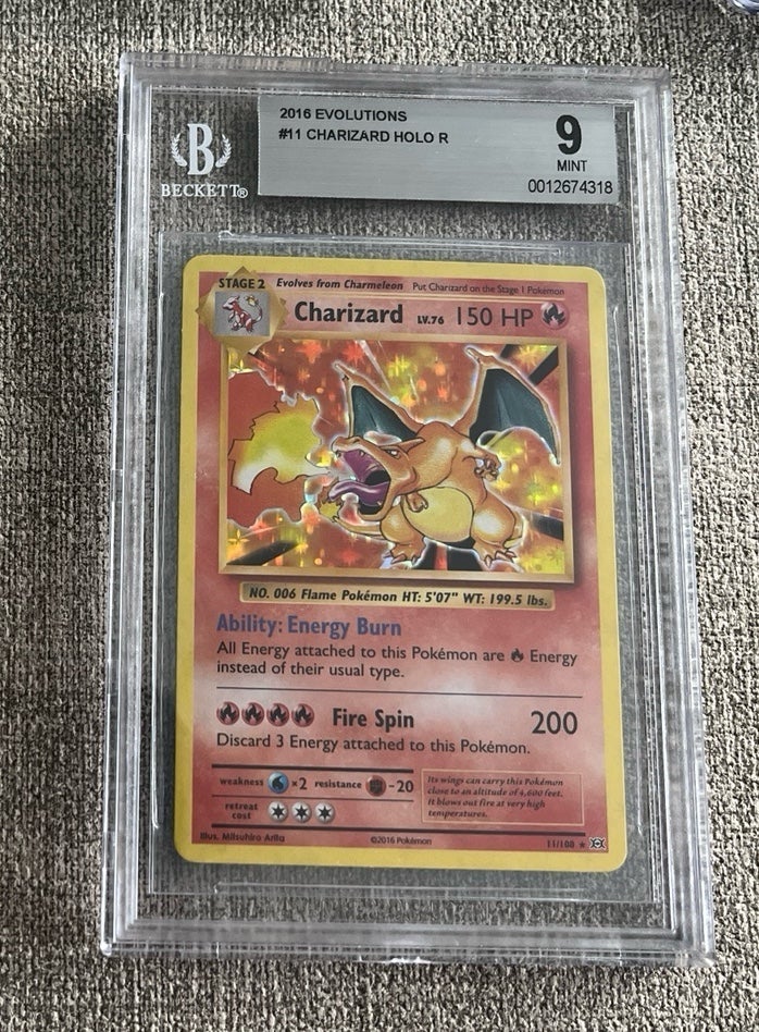 Charizard XY Evolutions Holo BGS 9 MINT - Amazing Swirl