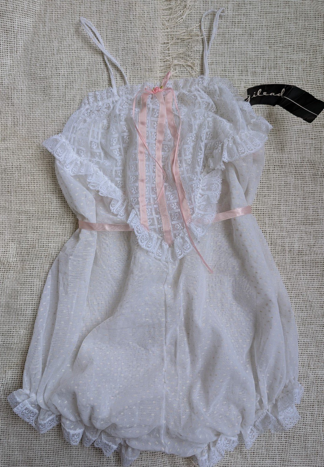 Vintage 70s Lace Teddy Lingerie Romper