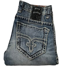 ROCK REVIVAL RUSSELL SLIM STRAIGHT FLEUR DE LIS JEANS