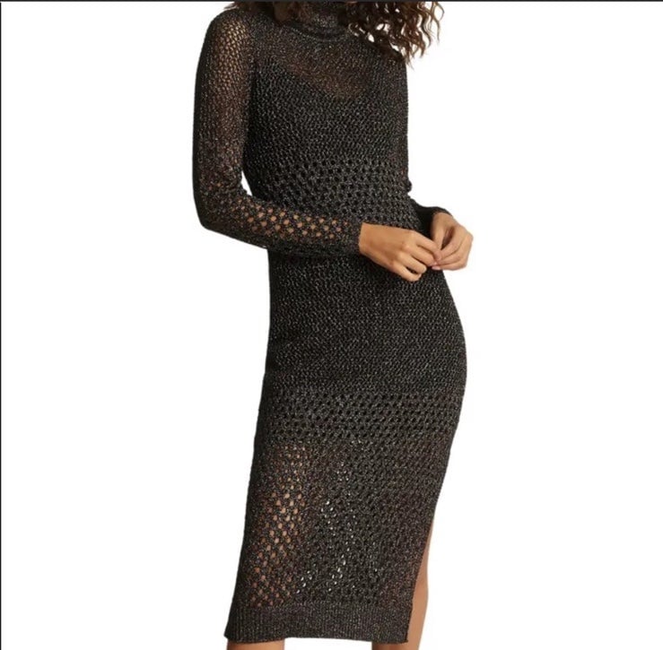Reiss metalic turtle neck dress size M