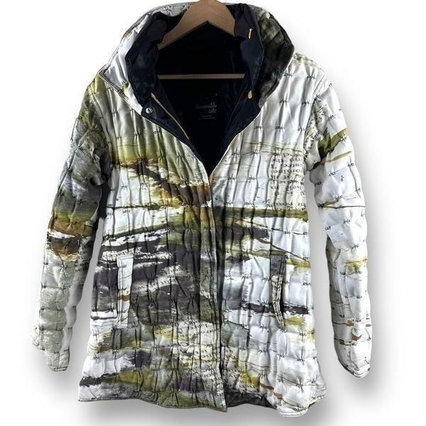 Ubu Reversible Faux Suede Quilted Zip Front size M