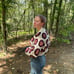 Boutique Crochet Purple and Cream Sweater