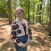 Boutique Crochet Purple and Cream Sweater