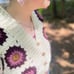Boutique Crochet Purple and Cream Sweater