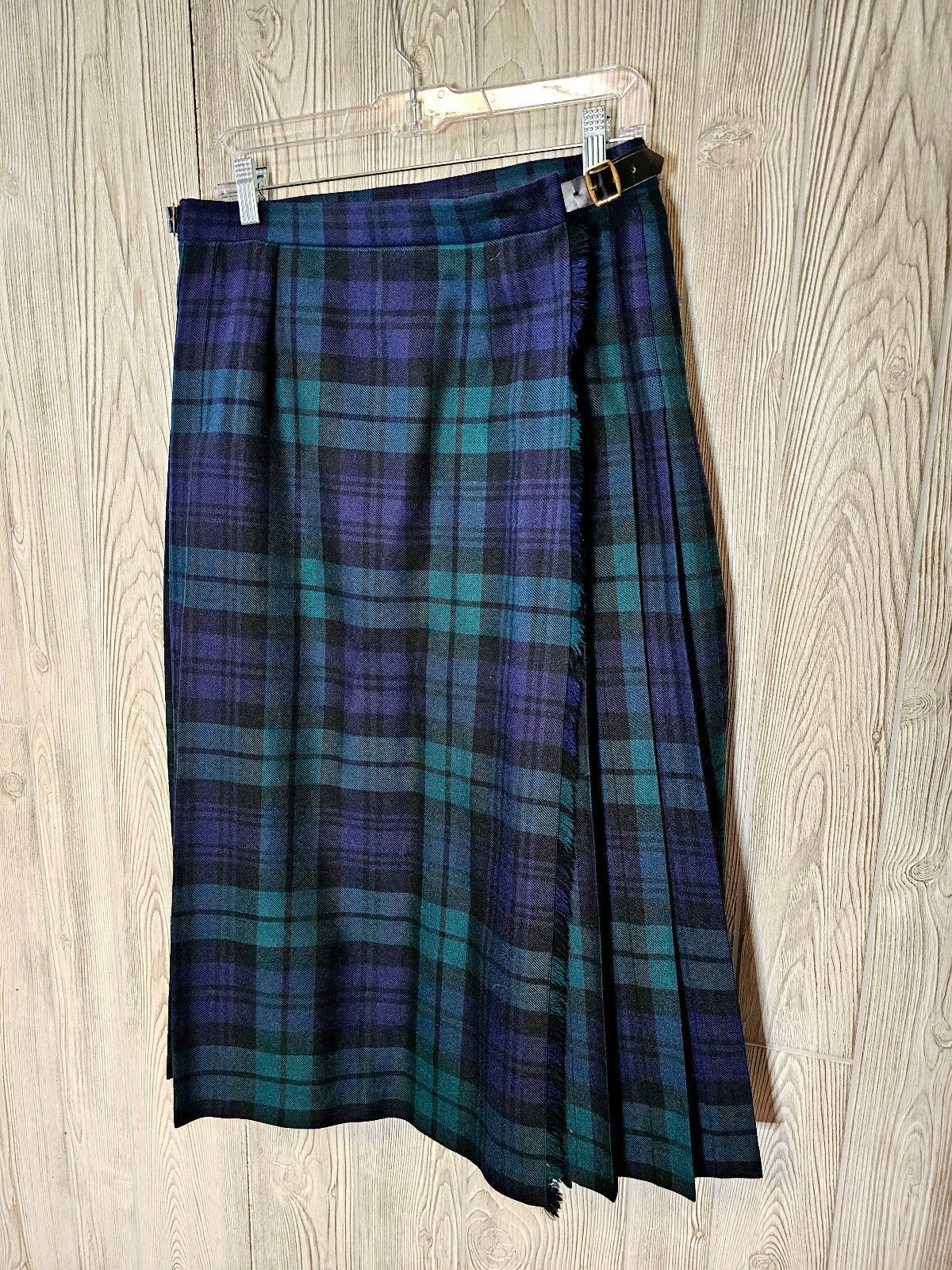 Highland Kilts Wool Pleated Skirt Purple Blue Academia Preppy