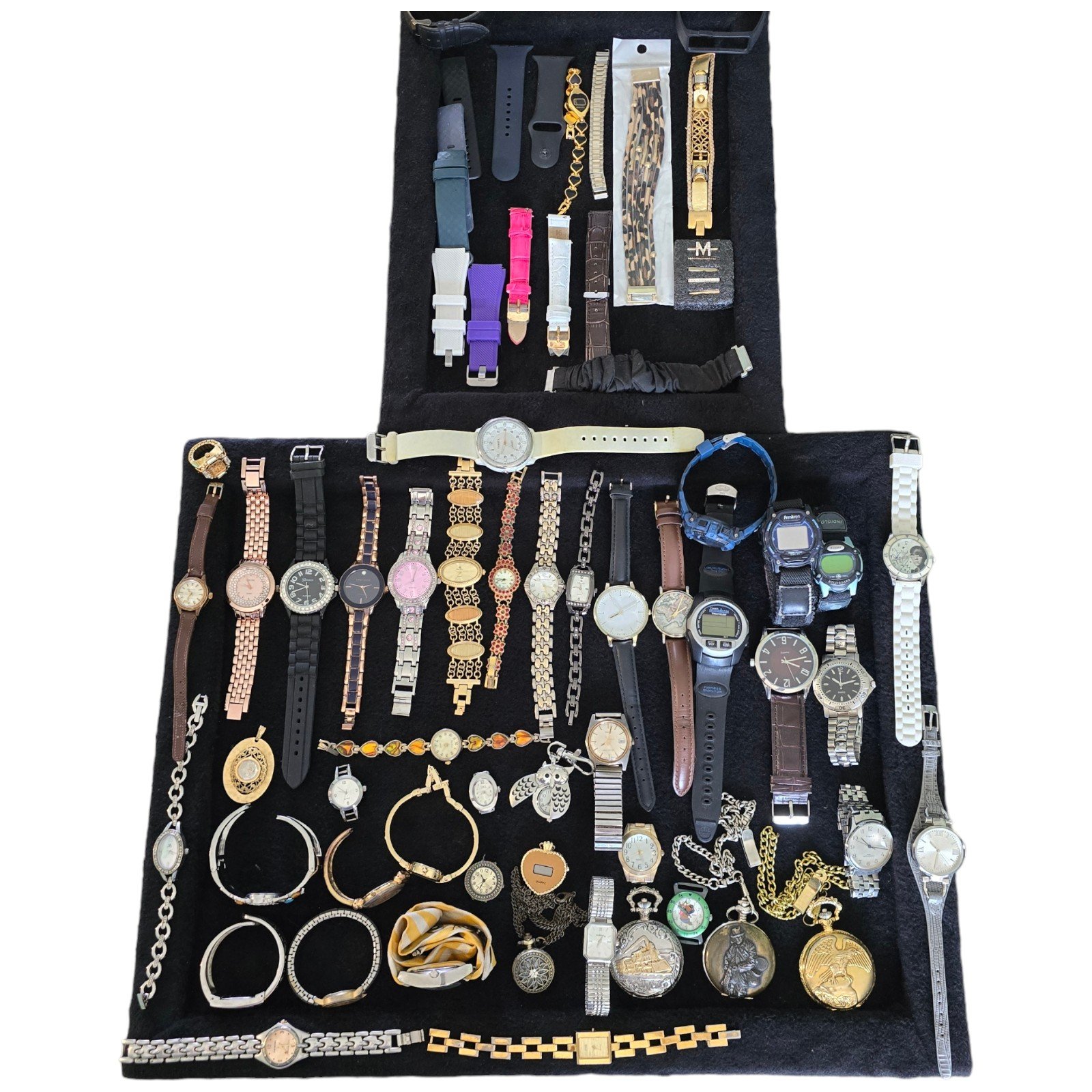 Large Lot of Watches Mens Womens Pocket 5+ Pounds PARTS OR REPAIR Vintage