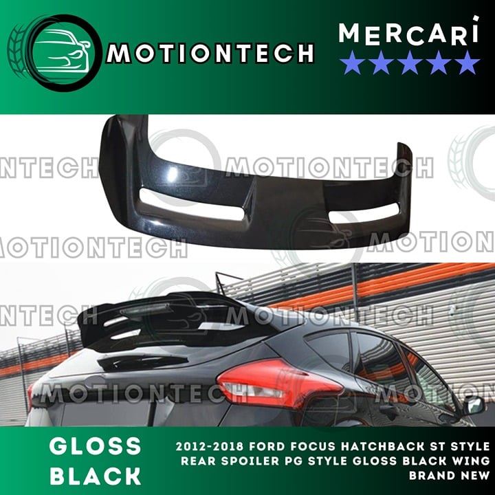 For 2012-2018 Ford Focus Hatchback ST Style Rear Spoiler Gloss Black Wing