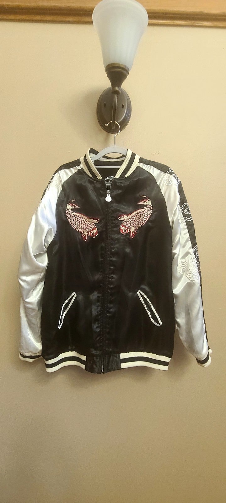 Bomber Jacket,reversible, size Large for men